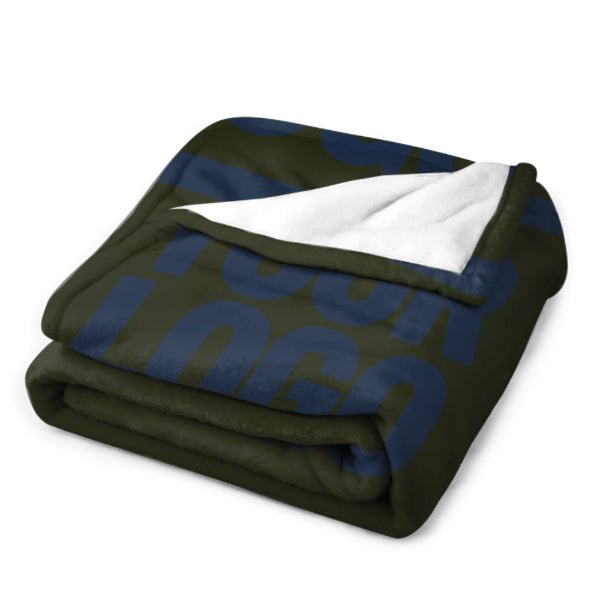 Custom Dark Olive Navy Blue Blanket