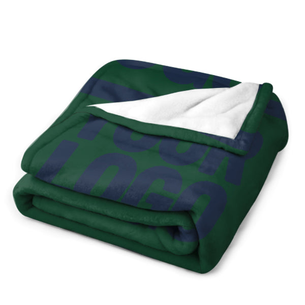 Custom Moss Green Navy Blue Blanket