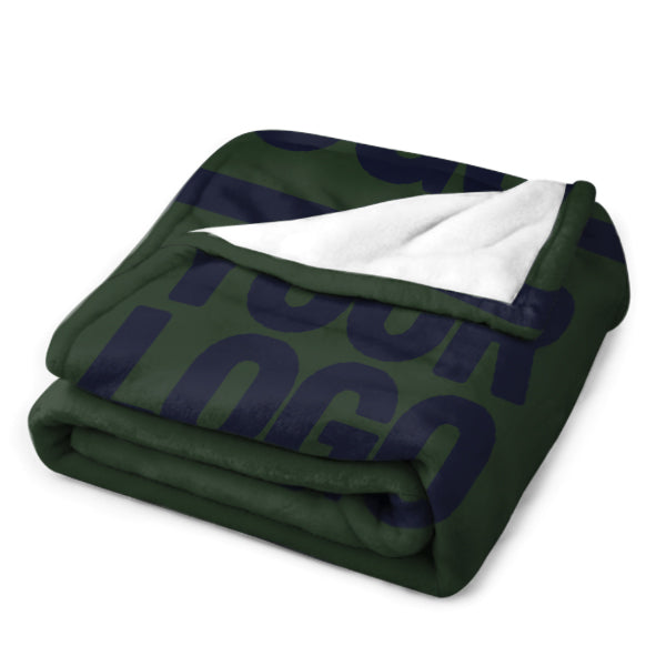 Custom Pine Green Steel Blue Blanket
