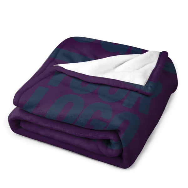 Custom Purple Navy Blue Blanket
