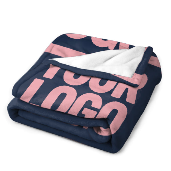Custom Navy Blue Pink Blanket
