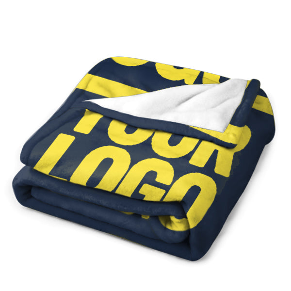Custom Navy Blue Pale Yellow Blanket