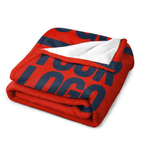 Custom Orange-Red Navy Blue Blanket