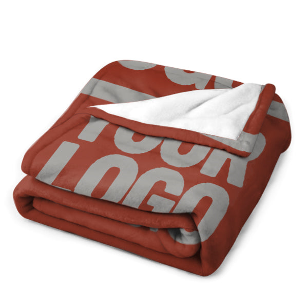 Custom Coral Red Gray Blanket