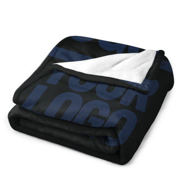 Custom Black Navy Blue Blanket