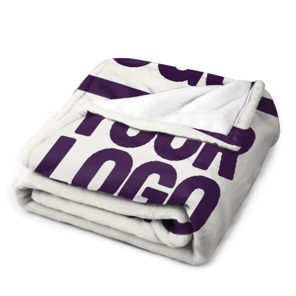 Custom White Purple Blanket