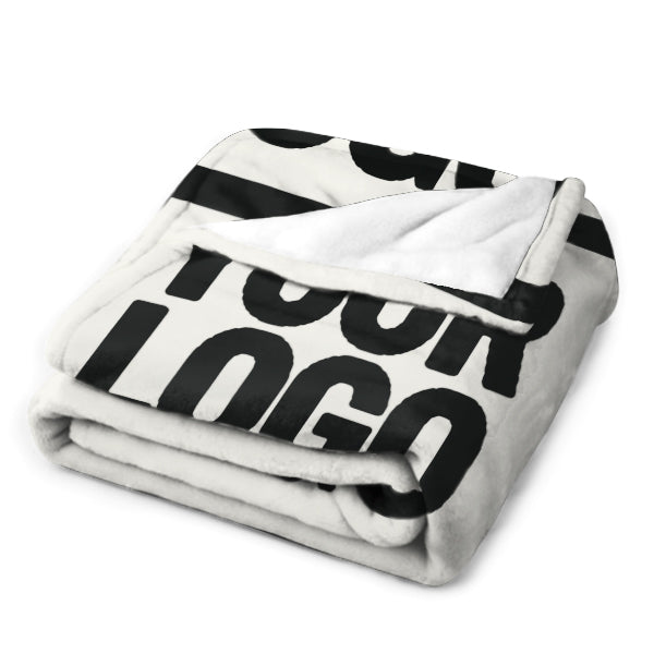 Custom White Black Blanket