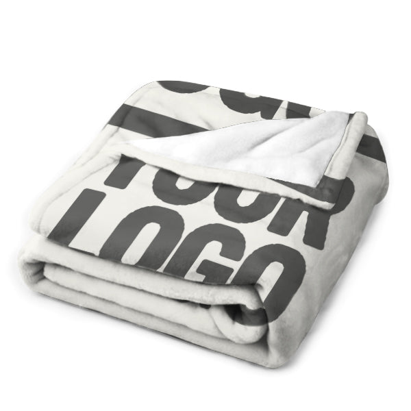 Custom White Dark Gray Blanket