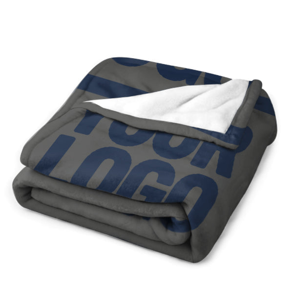 Custom Dark Gray Navy Blue Blanket