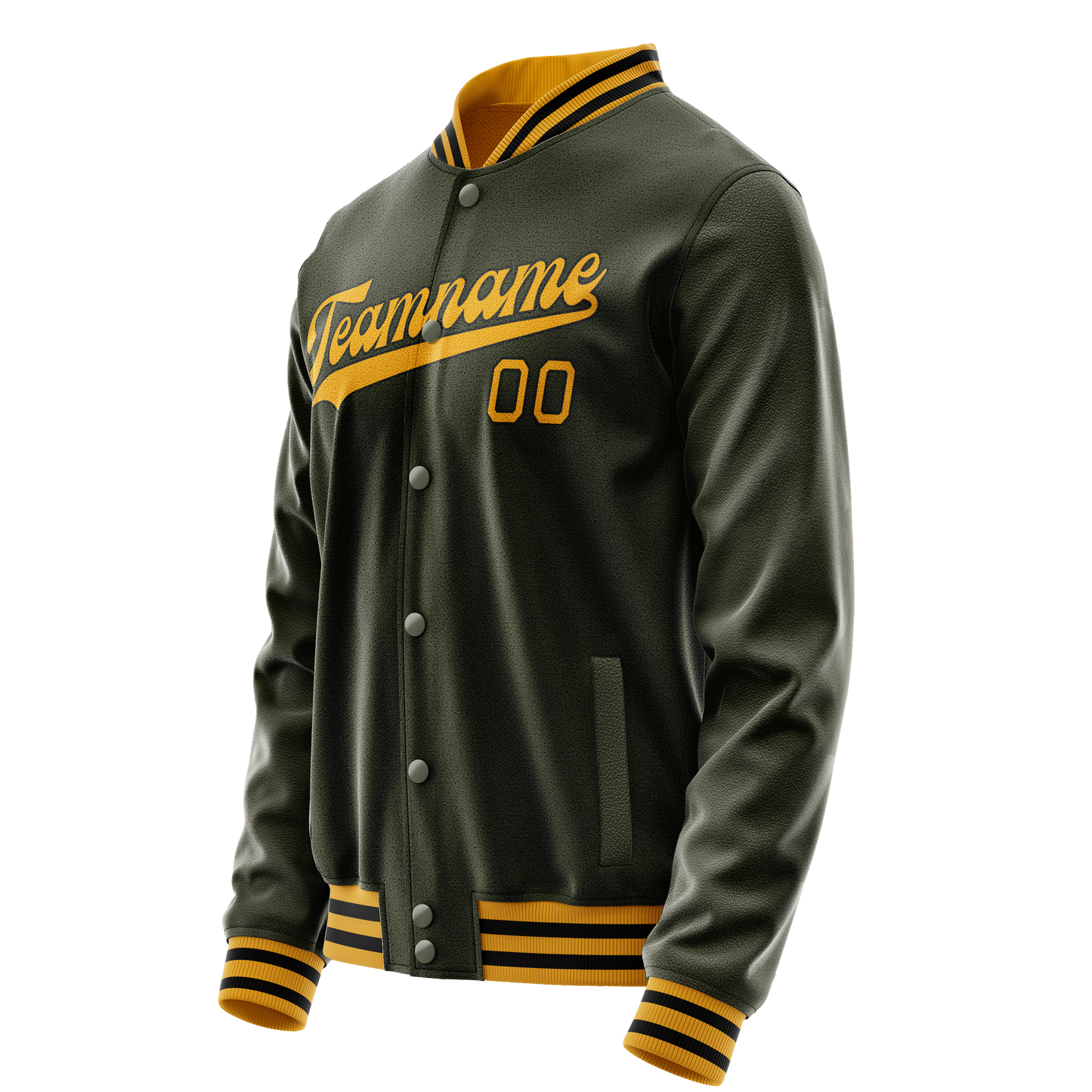 Custom Olive Gold Solid Color Varsity Letterman Jacket