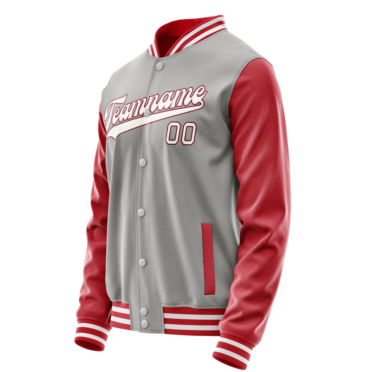 Custom Gray Texas-Orange Solid Color Varsity Letterman Jacket