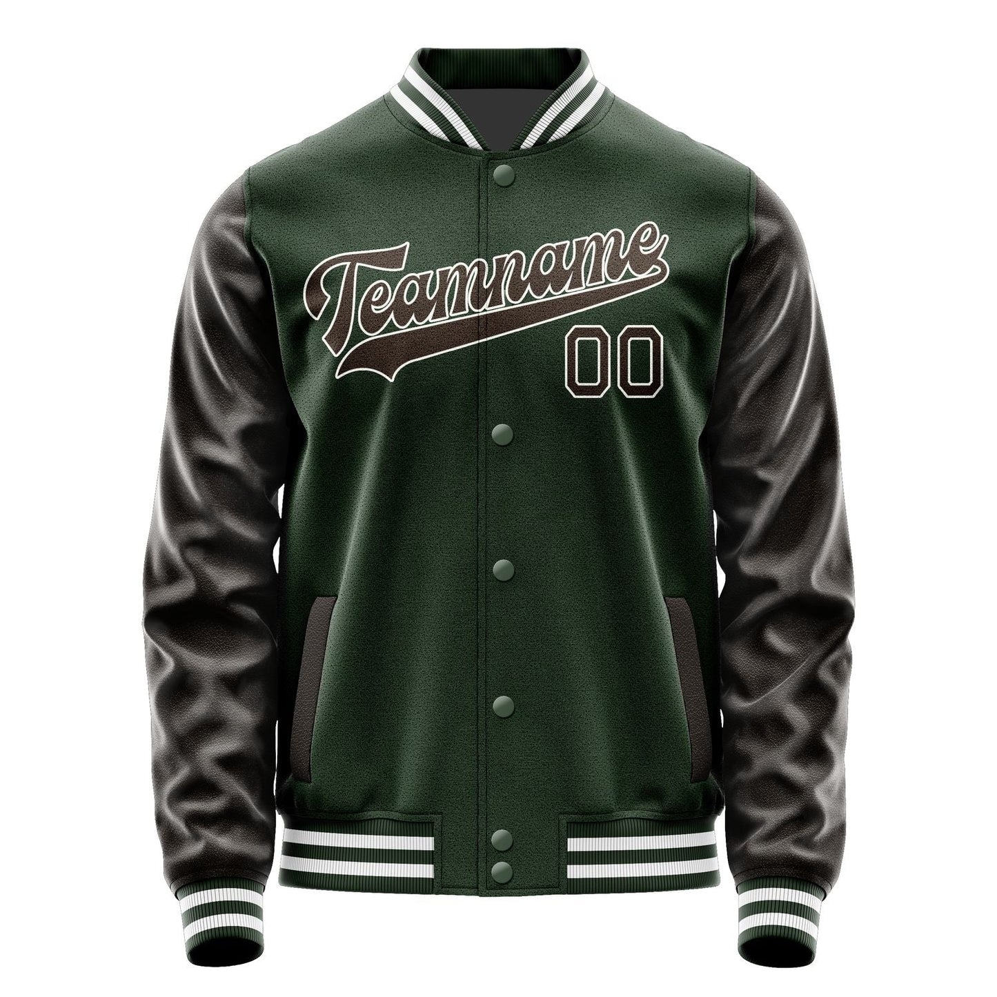 Custom Dark Green Brown Jacket JA0606010618B31801