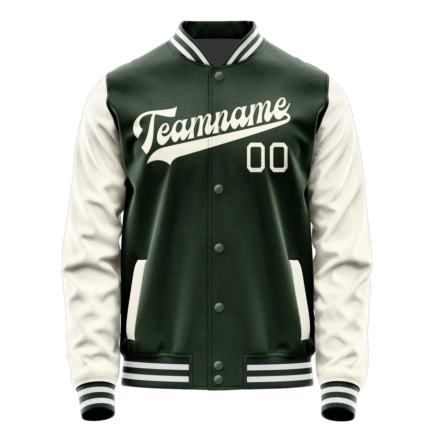 Custom Dark Green Cream Jacket JA0606030618B31803