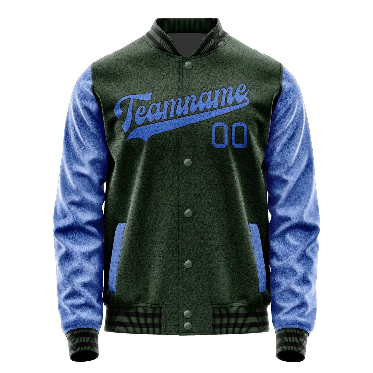 Custom Dark Green Sky Blue Jacket JA0606090617B31709