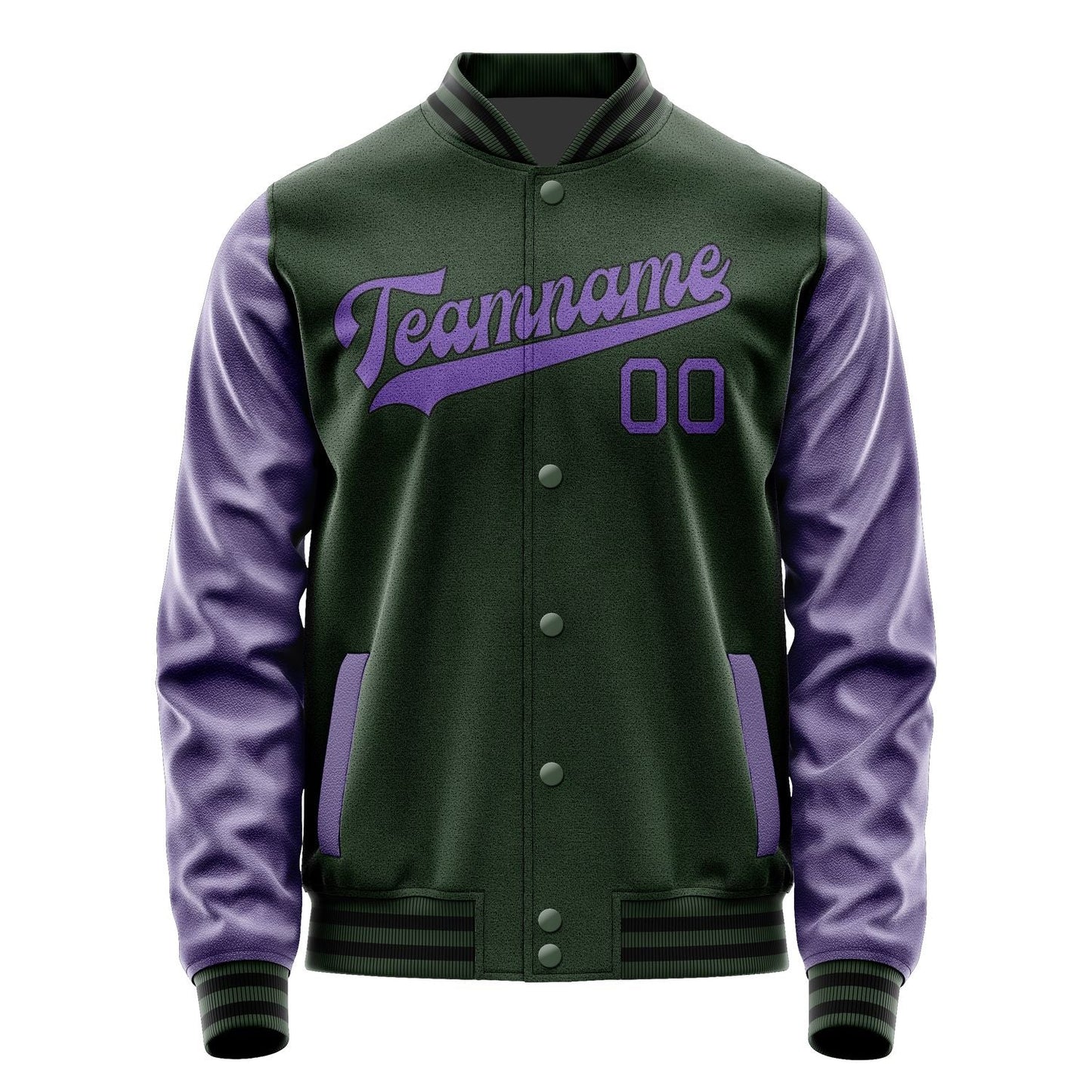 Custom Dark Green Light Purple Jacket JA0606230617B31723