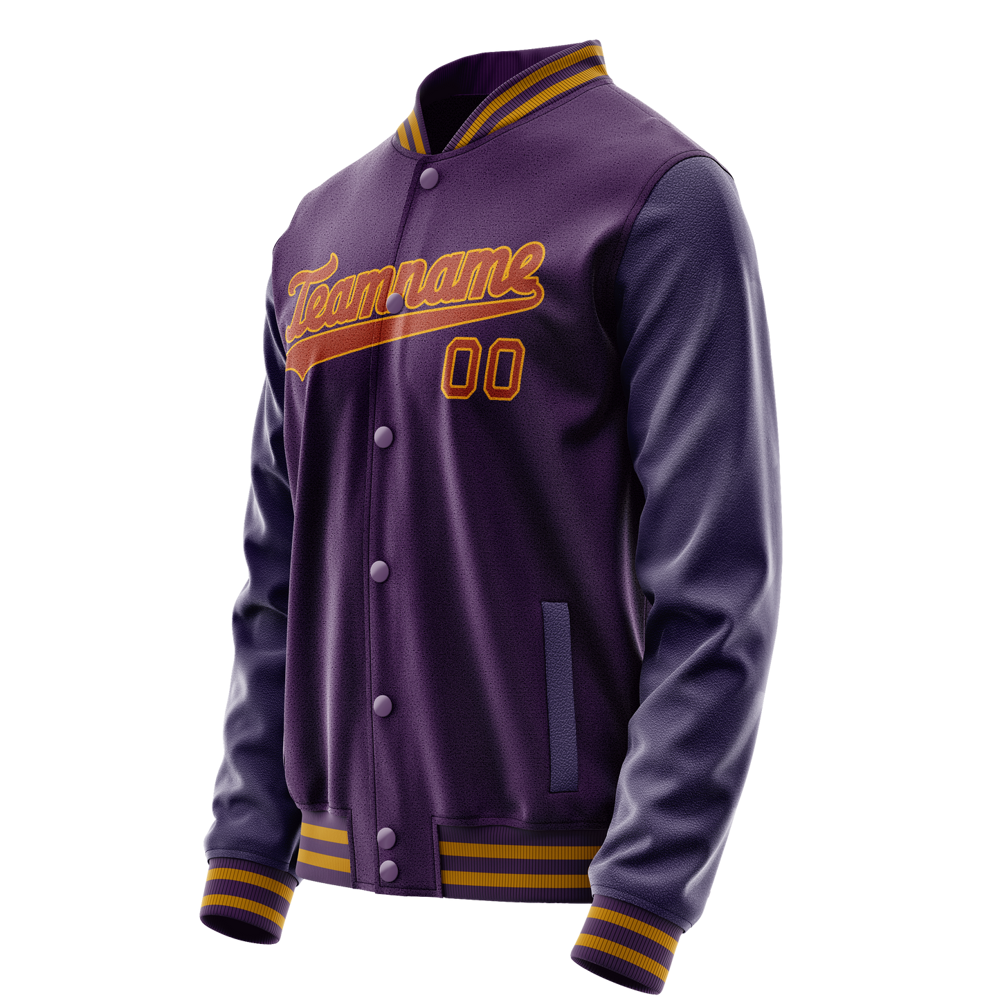 Custom Purple Red Solid Color Varsity Letterman Jacket