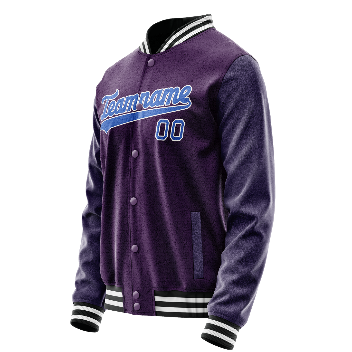 Custom Purple Teal Solid Color Varsity Letterman Jacket