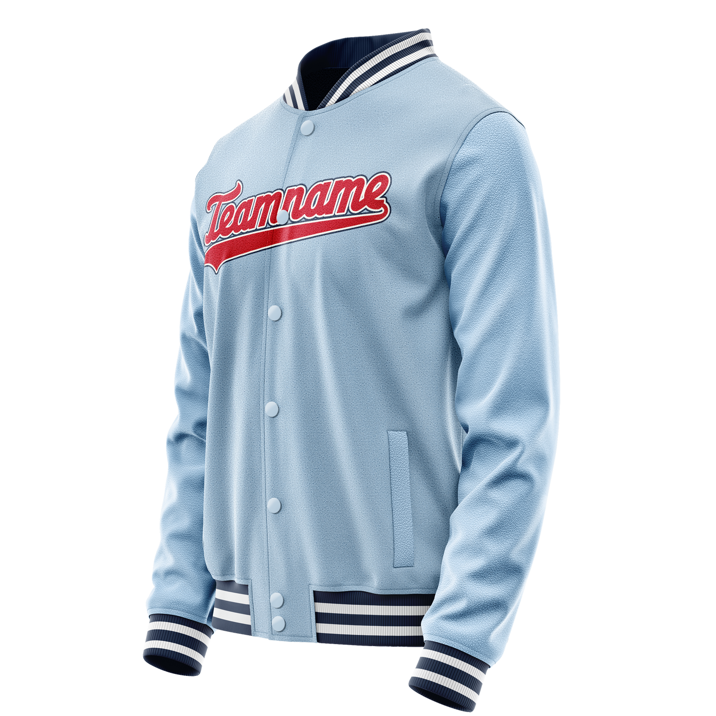Custom Light-Blue Royal Solid Color Varsity Letterman Jacket