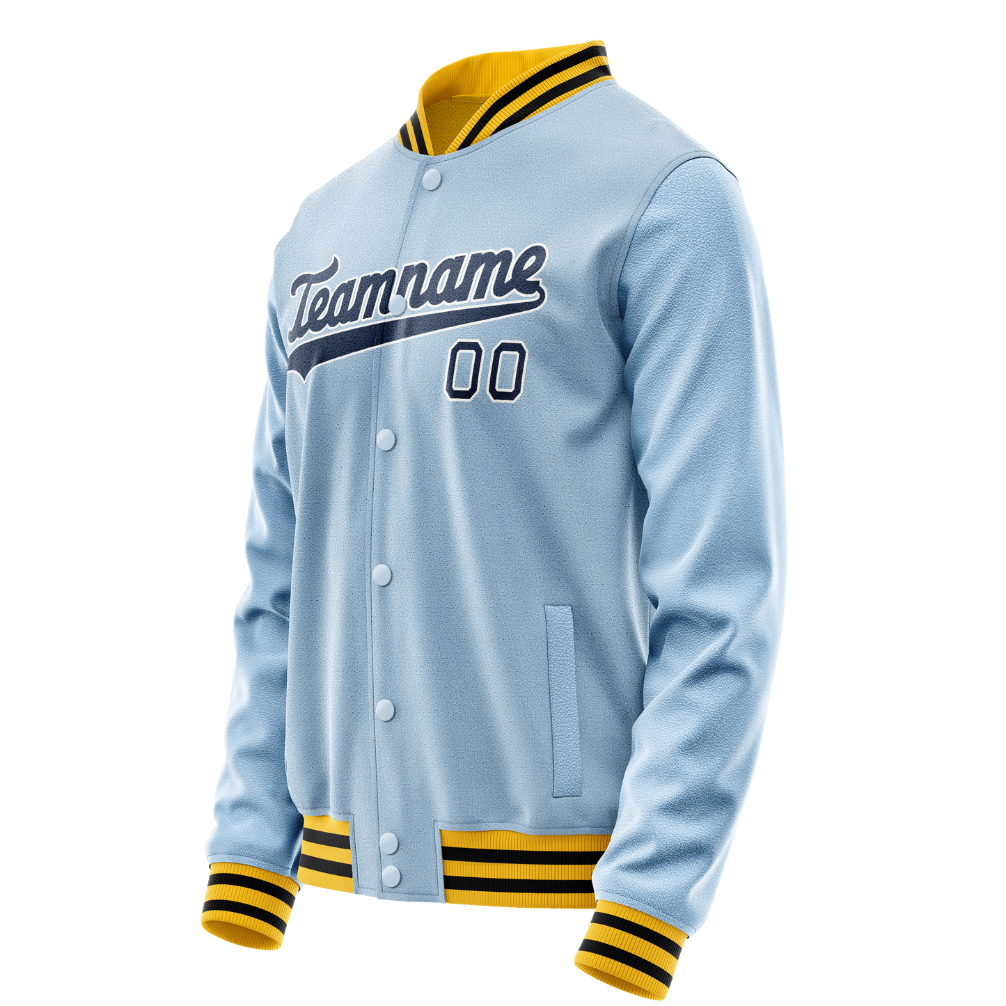 Custom Light-Blue Royal Solid Color Varsity Letterman Jacket