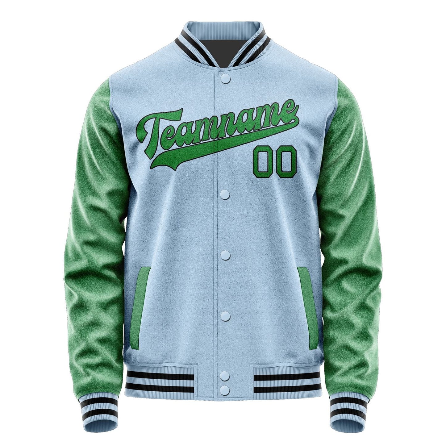 Custom Light Blue Emerald Green Jacket JA0808240817B31724