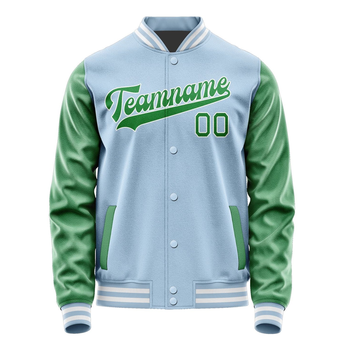 Custom Light Blue Emerald Green Jacket JA0808240818B31824