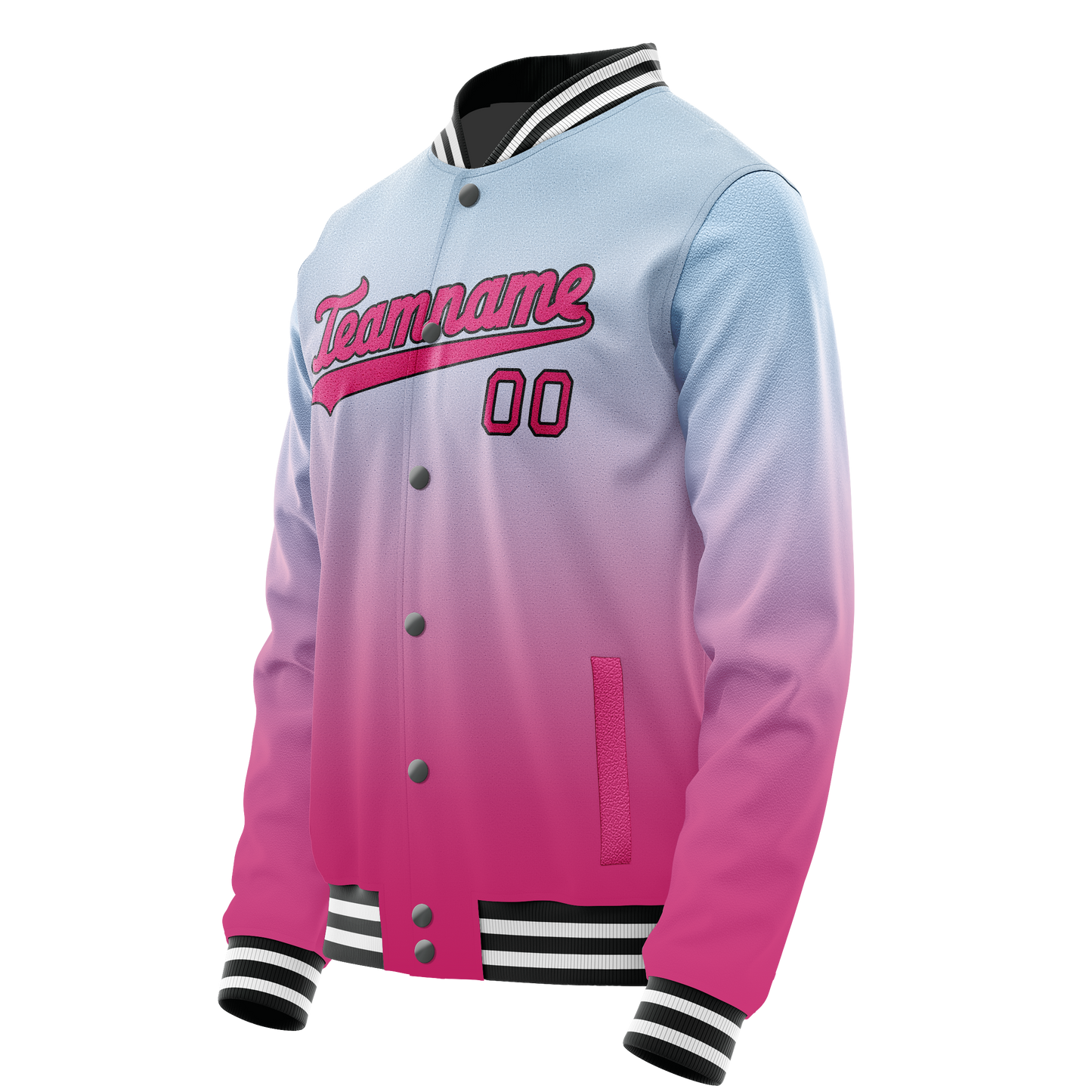 Custom Light-Blue Pink Gradient Varsity Letterman Jacket