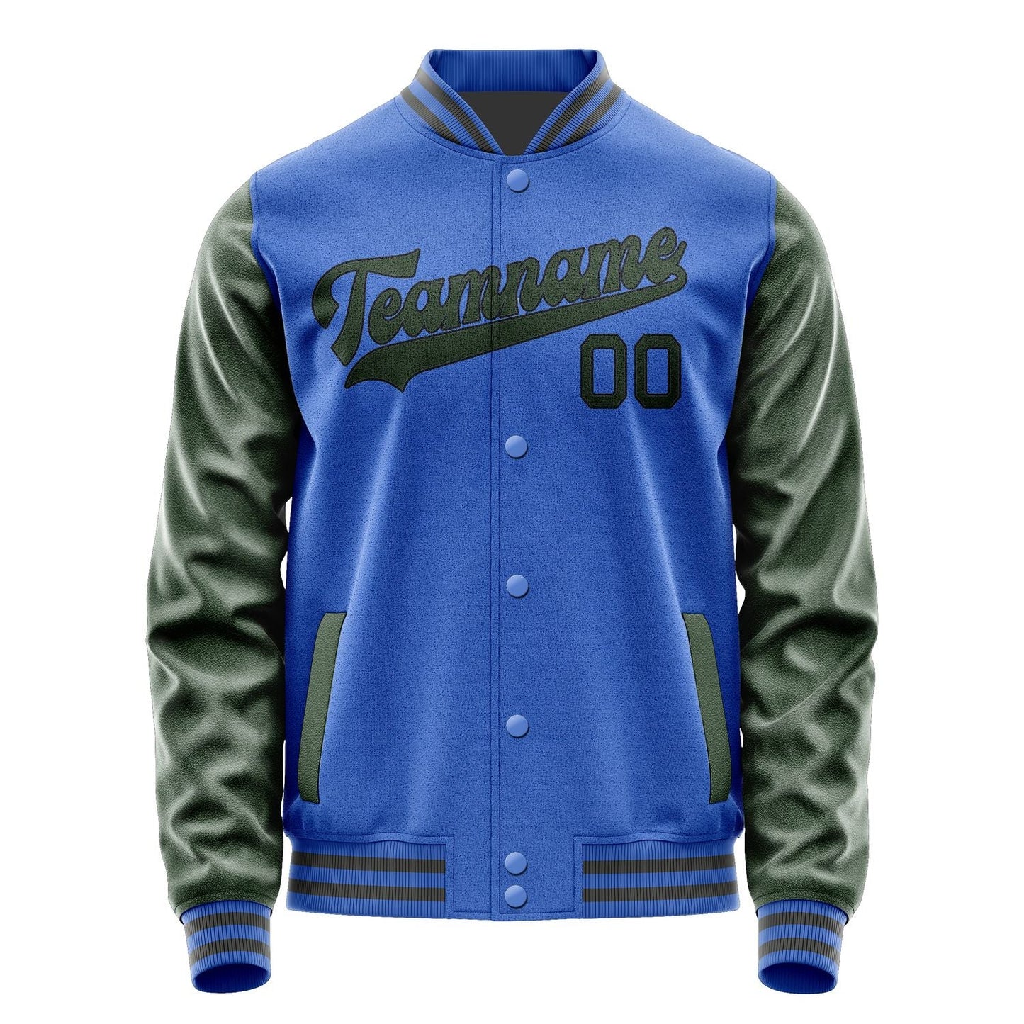 Custom Sky Blue Dark Green Jacket JA0909060920B31706