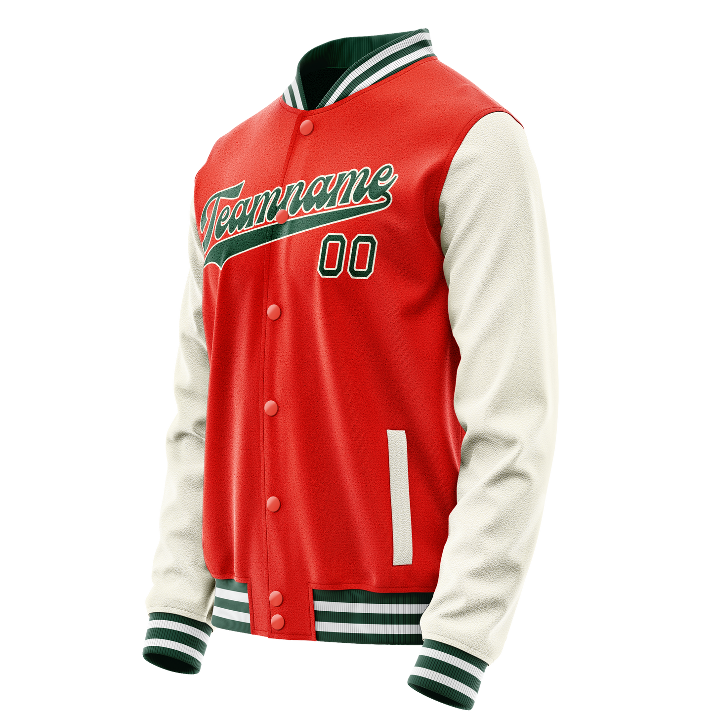 Custom Orange Cream Solid Color Varsity Letterman Jacket