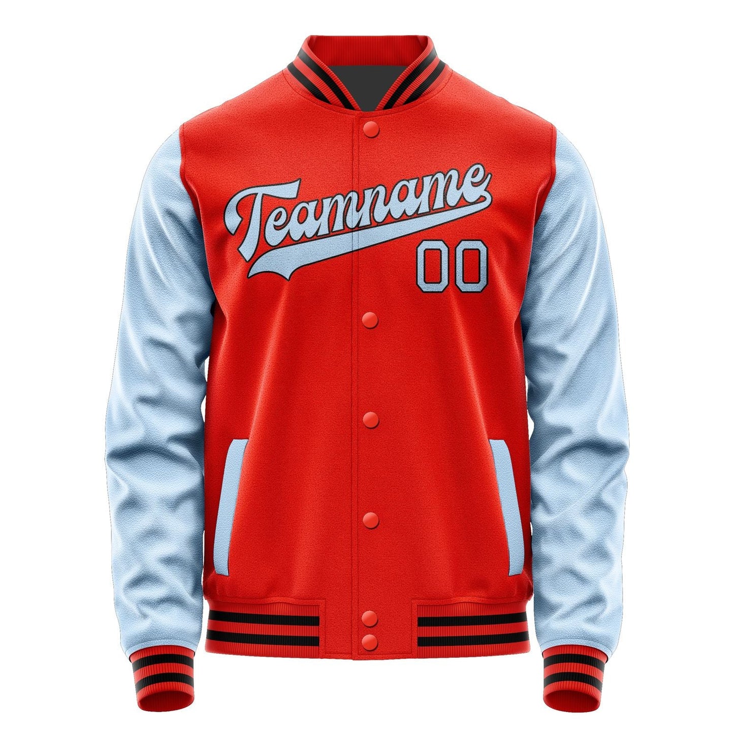 Custom Orange Red Light Blue Jacket JA1212081217B31708