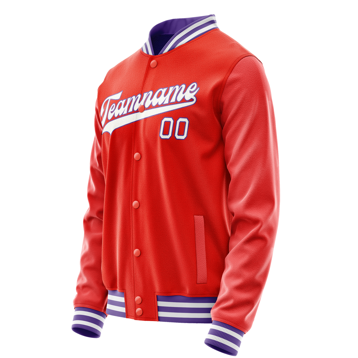 Custom Orange White Solid Color Varsity Letterman Jacket