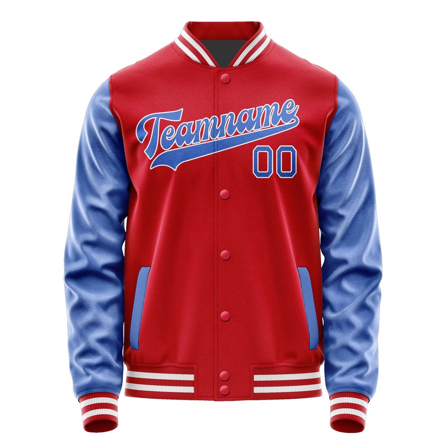 Custom Red Sky Blue Jacket JA1414091418B31809