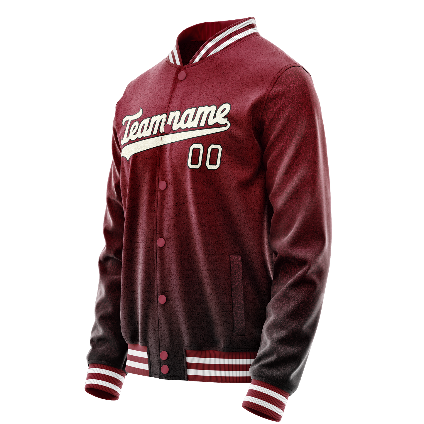 Custom Crimson Cream Solid Color Varsity Letterman Jacket