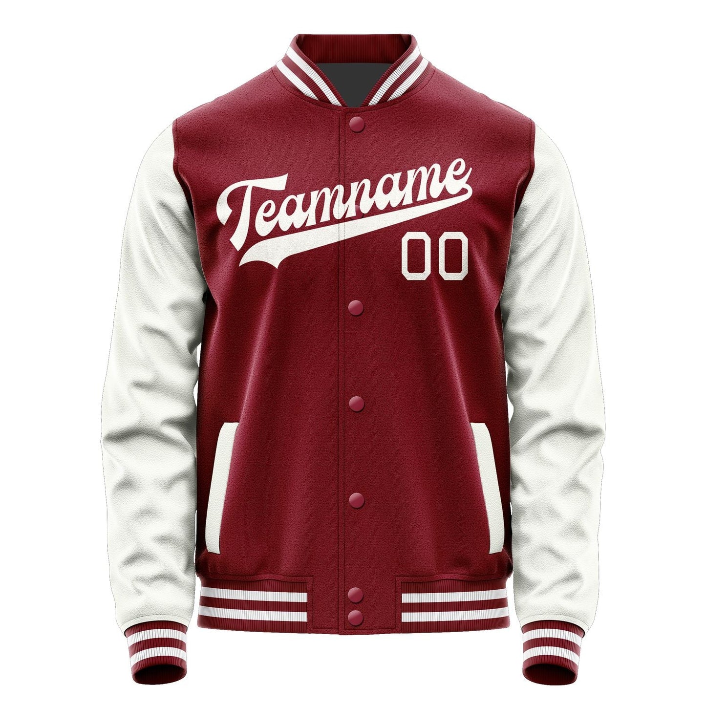 Custom Crimson Red White Jacket JA1515181518B31818