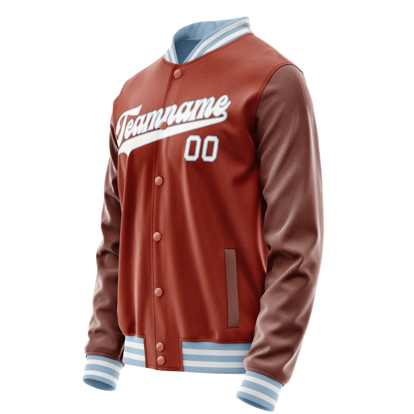 Custom Texas-Orange White Solid Color Varsity Letterman Jacket