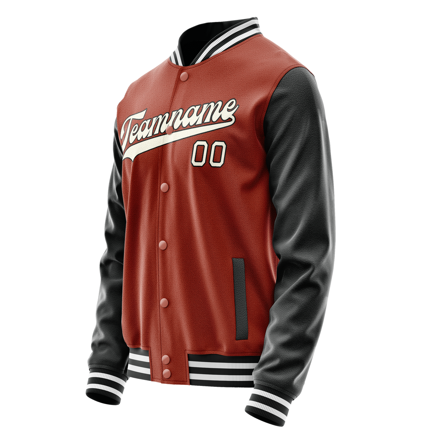 Custom Texas-Orange Black Solid Color Varsity Letterman Jacket