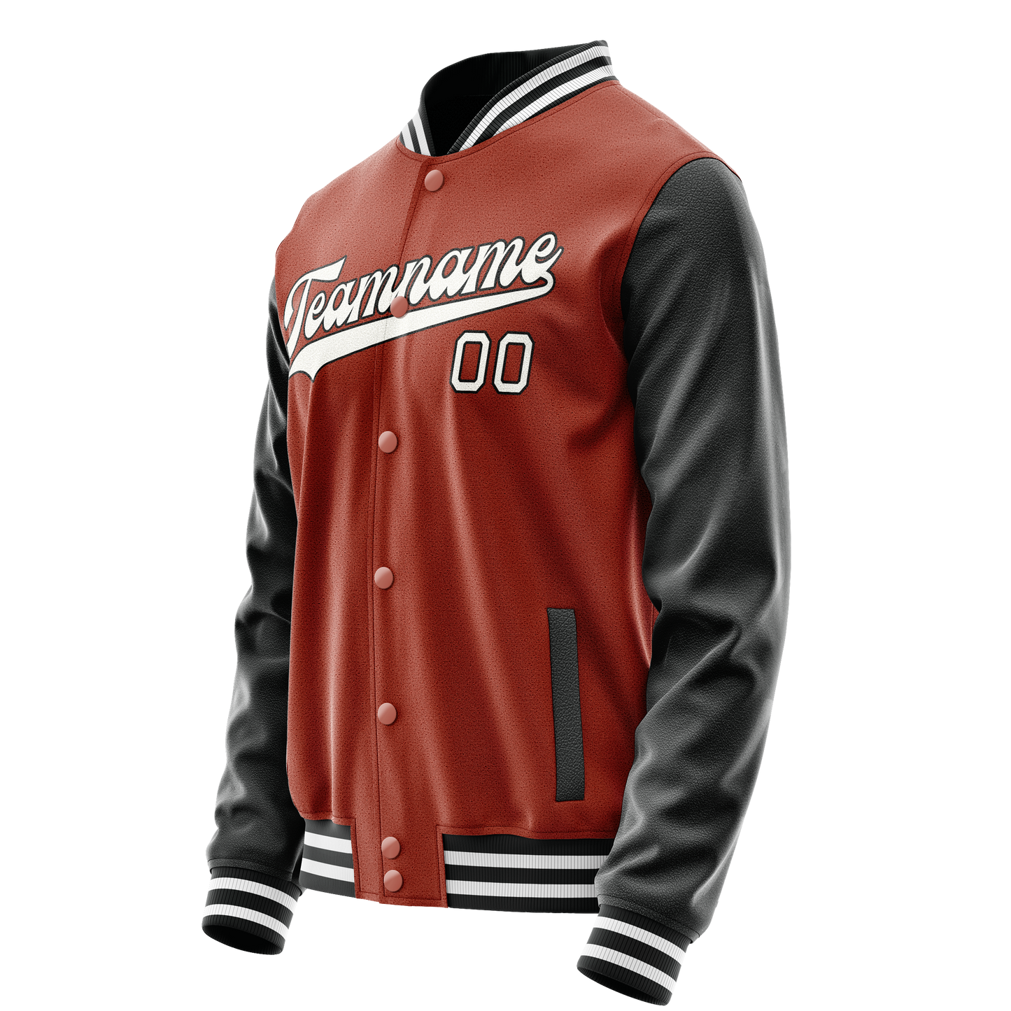 Custom Texas-Orange Black Solid Color Varsity Letterman Jacket