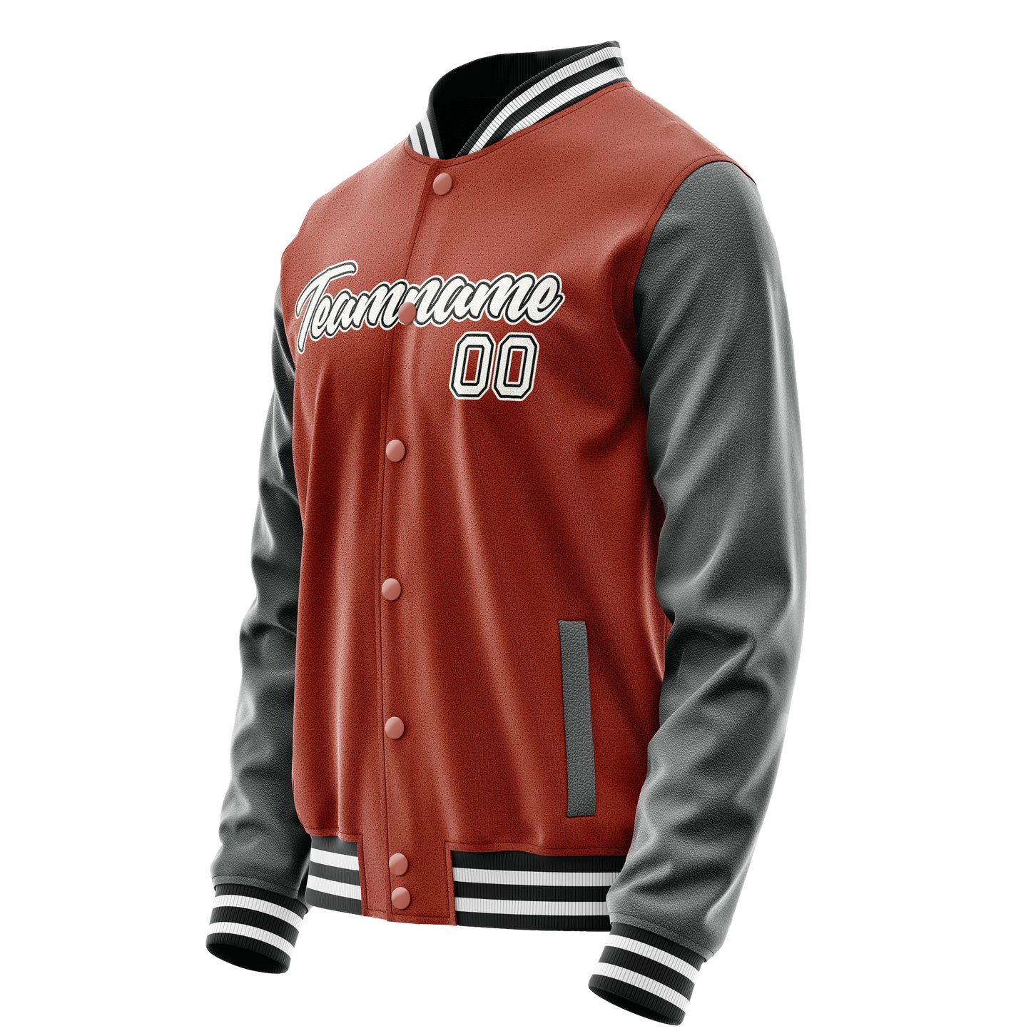 Custom Texas-Orange Gray Solid Color Varsity Letterman Jacket