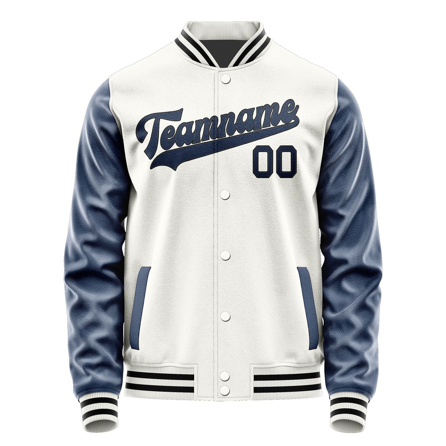Custom White Blue Jacket JA1818101817B31710