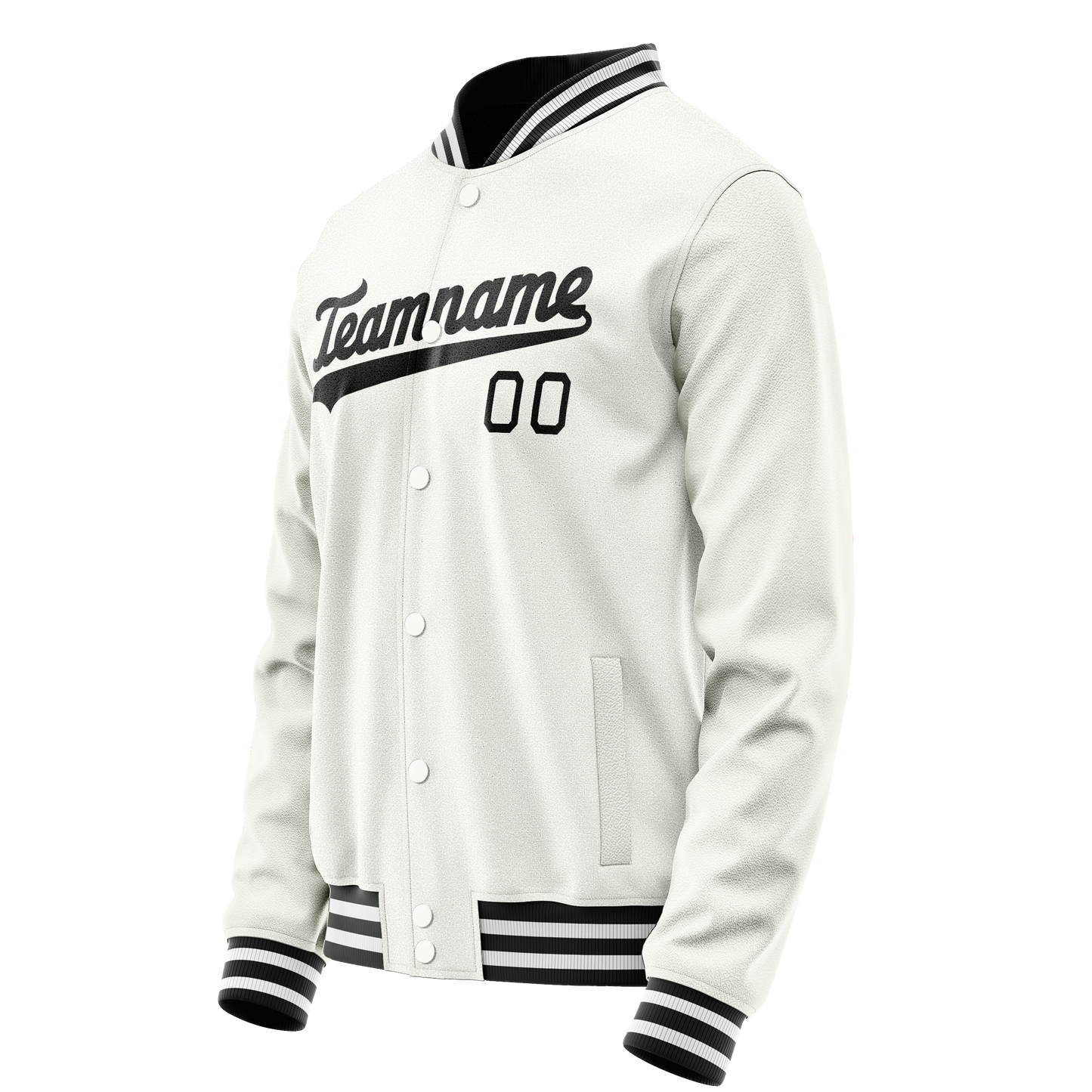 Custom White Black Solid Color Varsity Letterman Jacket