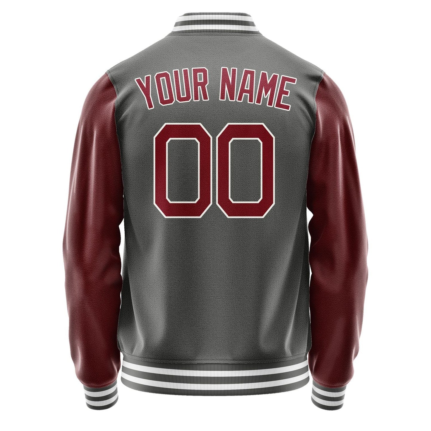 Custom Dark Grey Crimson Red Jacket JA2020152018B21815