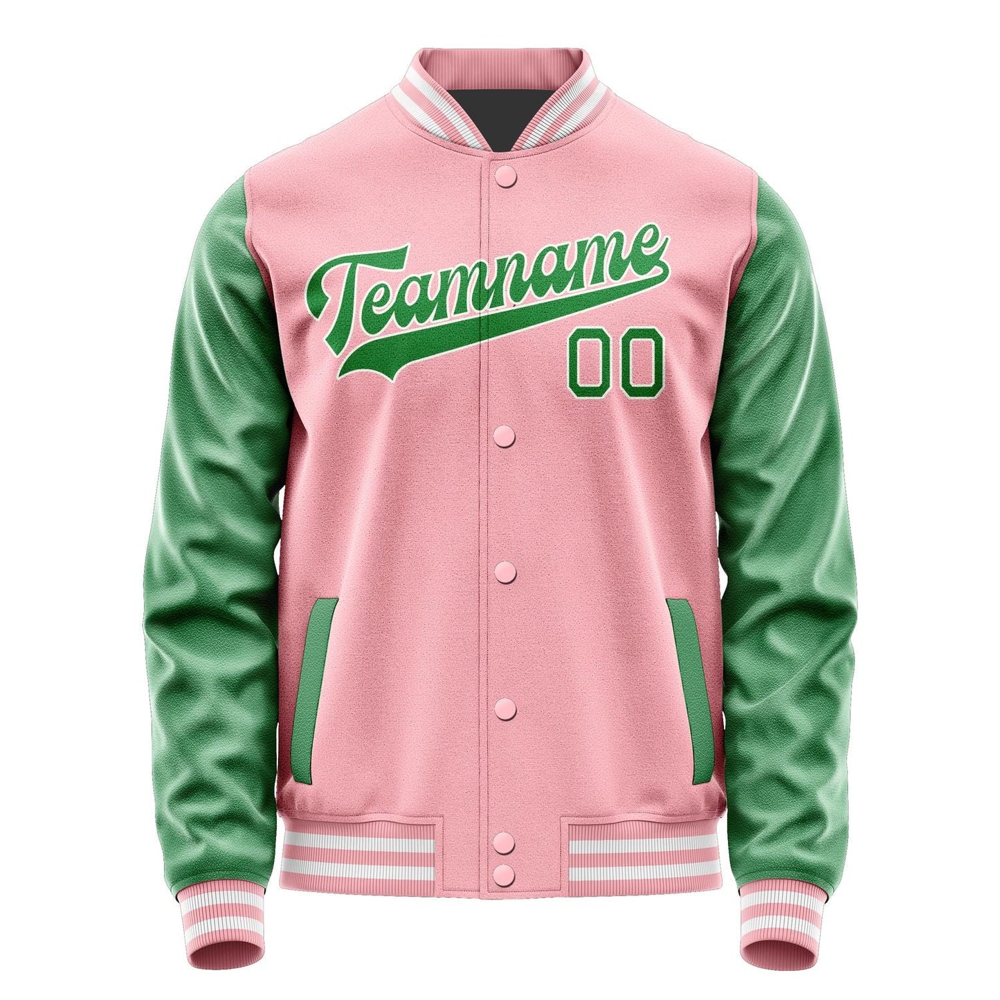 Custom Light Pink Emerald Green Jacket JA2121242118B31824