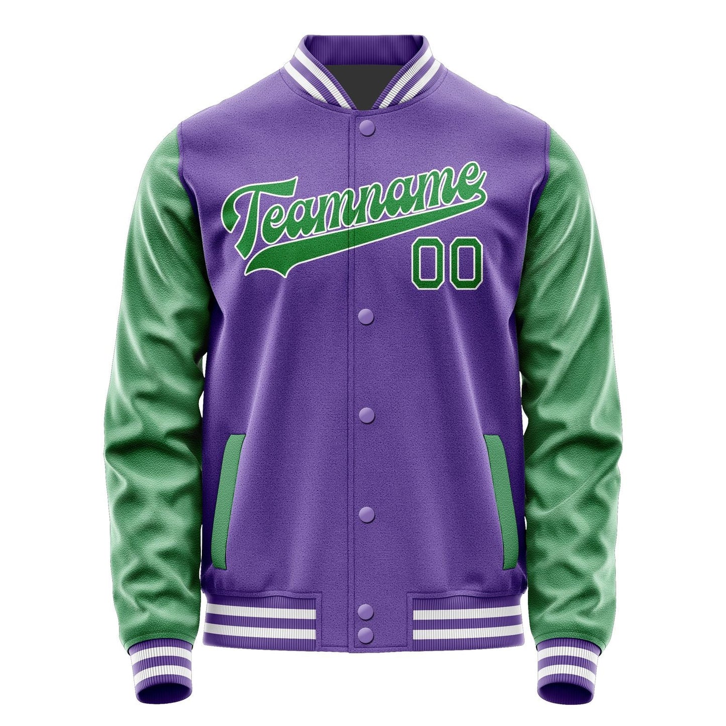 Custom Light Purple Emerald Green Jacket JA2323242318B31824
