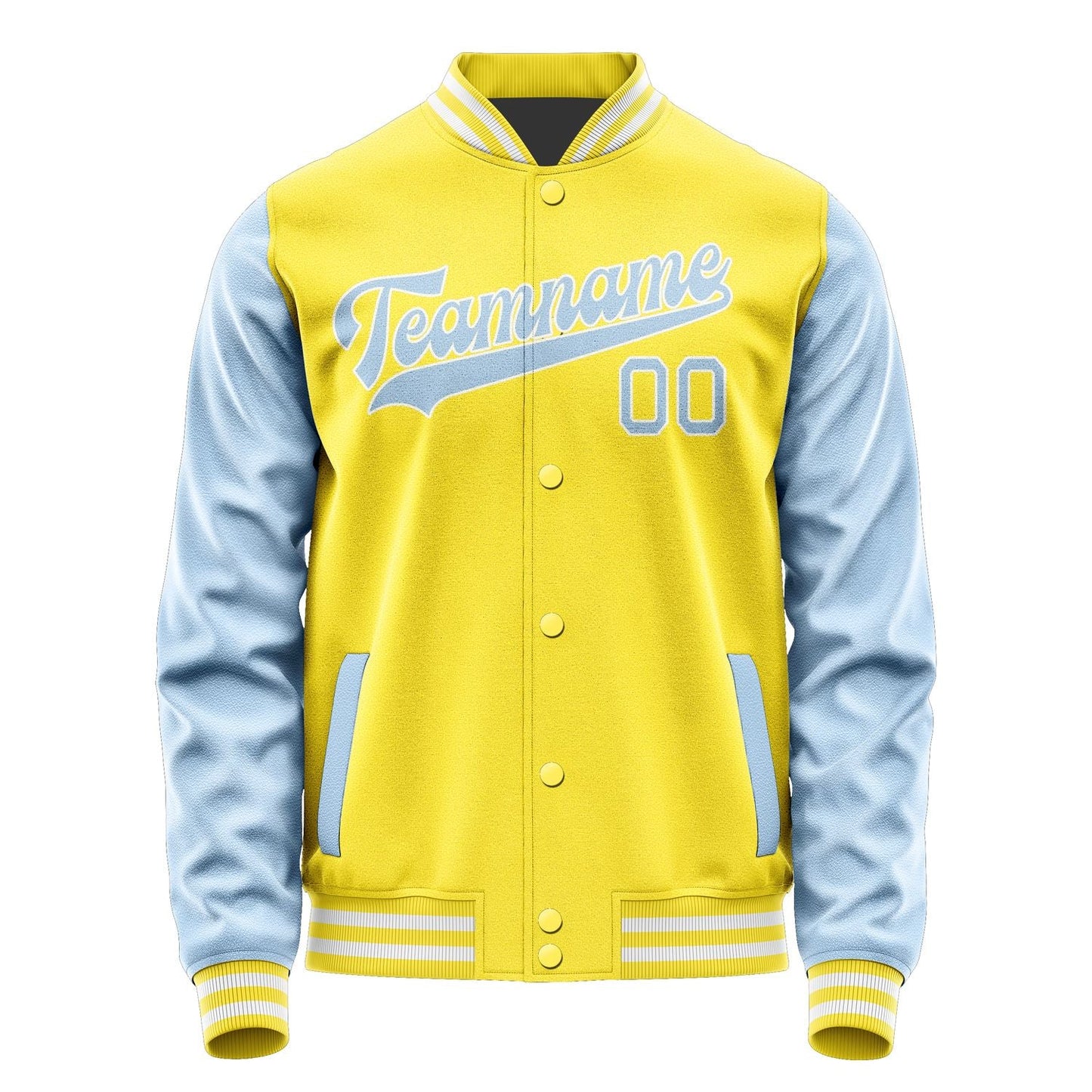 Custom Light Yellow Light Blue Jacket JA2626082618B31808