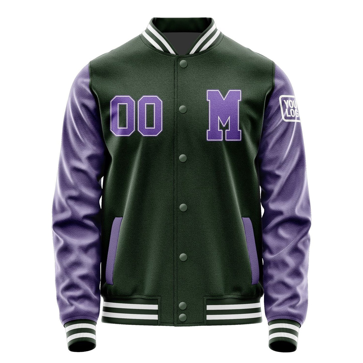 Custom Dark Green Light Purple Jacket Jb0606230618231818