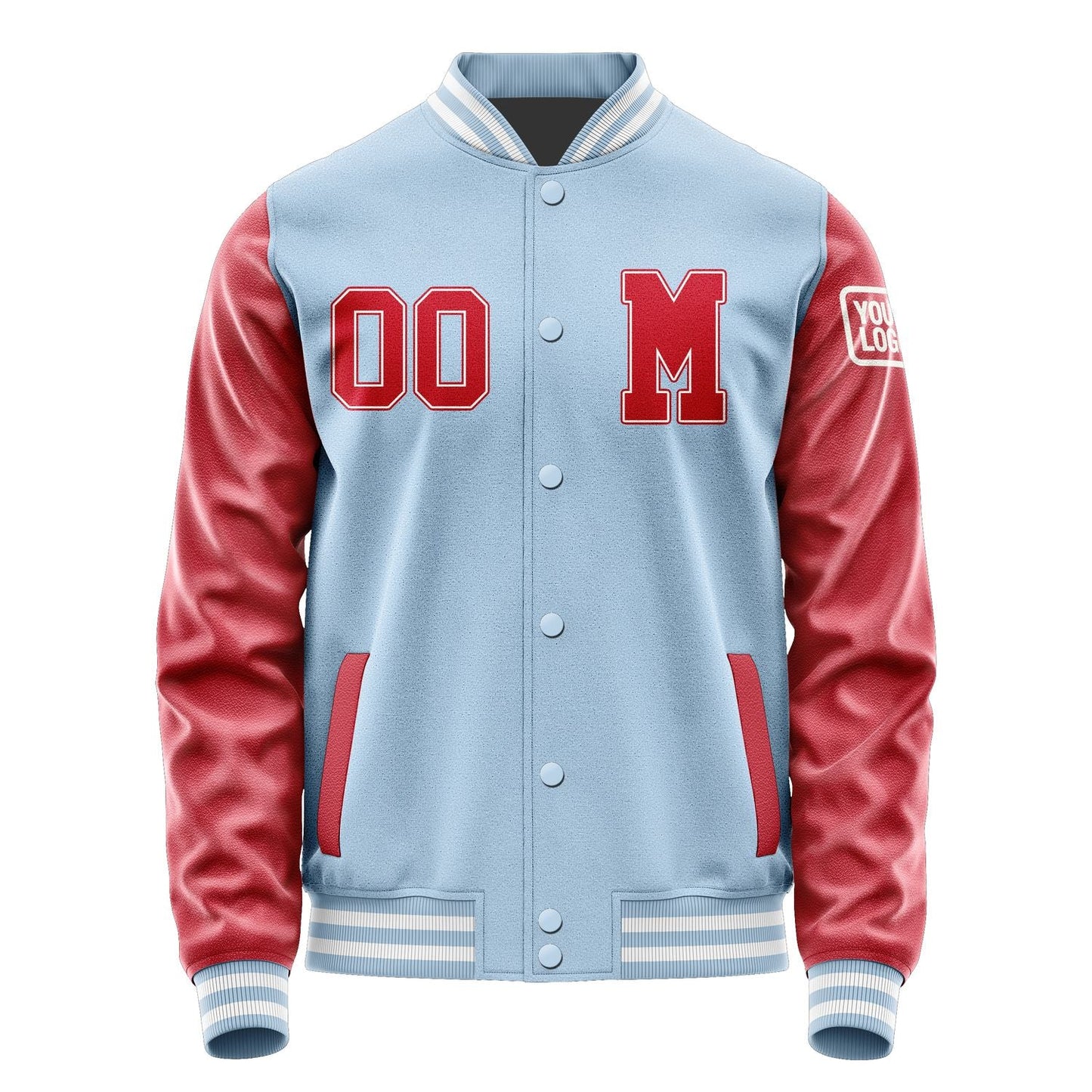 Custom Light Blue Red Jacket Jb0808140818141818