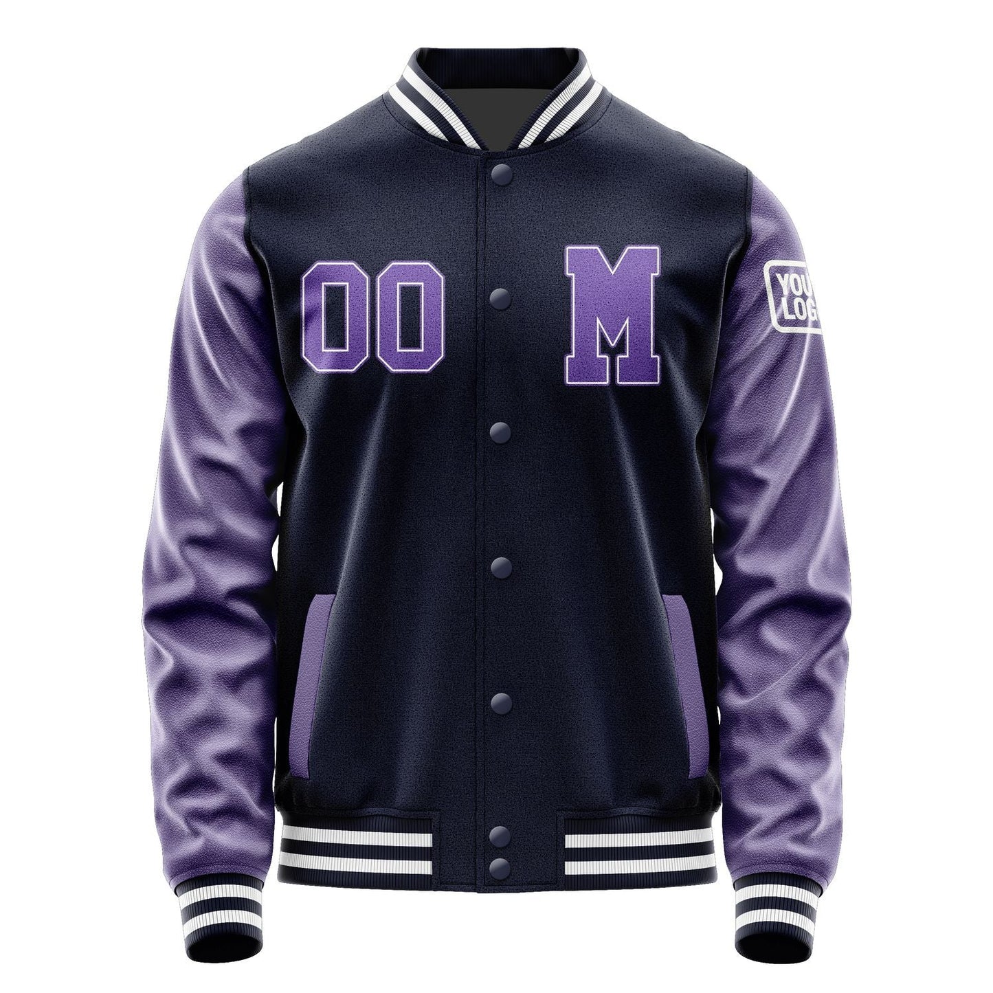 Custom Navy Light Purple Jacket Jb1111231118231818
