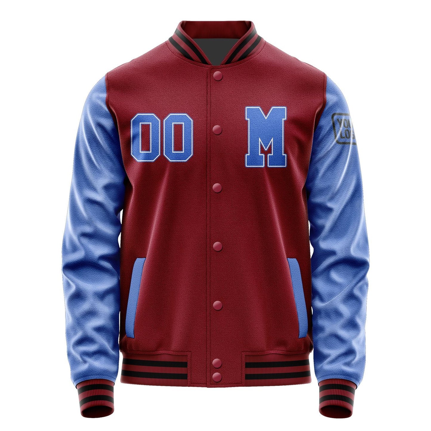 Custom Crimson Red Sky Blue Jacket Jb1515091517091817