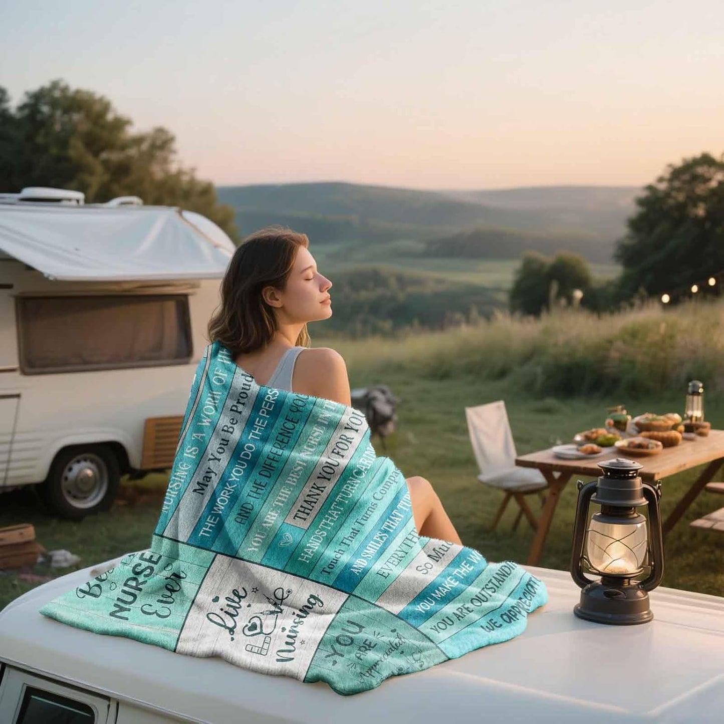 Gifts for Nurse Blanket, “Best Nurse Ever”, From Family Friends, Birthday Christmas Graduation Holiday, Inspirational Motivational