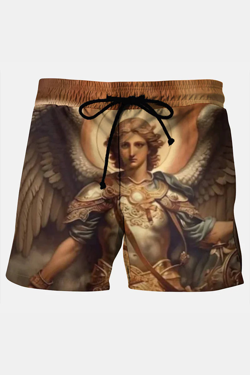 Men's St. Michael The Archangel Print Shorts