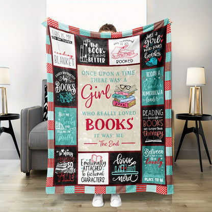 Blanket for Daughter Gifts - Once Upon a Time There Was a Girl Who Really Loved Books It Was Me The End - From Parents, Birthday Christmas Graduation Everyday Encouragement, Inspirational Motivational